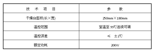 病理組織涂片干燥器技術參數(shù)